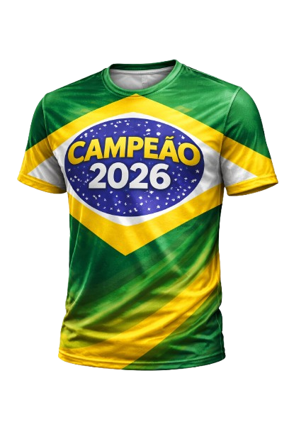 Camiseta Tradicional DryFit Estampa Total Promocional Copa 2026
