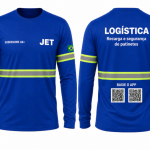 Kit c/5 Camiseta Charger Manga Longa Ref e Nome Personalizado
