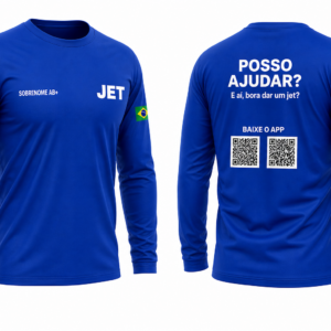 Kit c/5 Camiseta Promoter Manga Longa Ref e Nome Personalizado